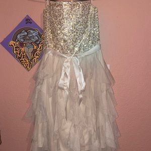 Champagne sequin ruffle dress